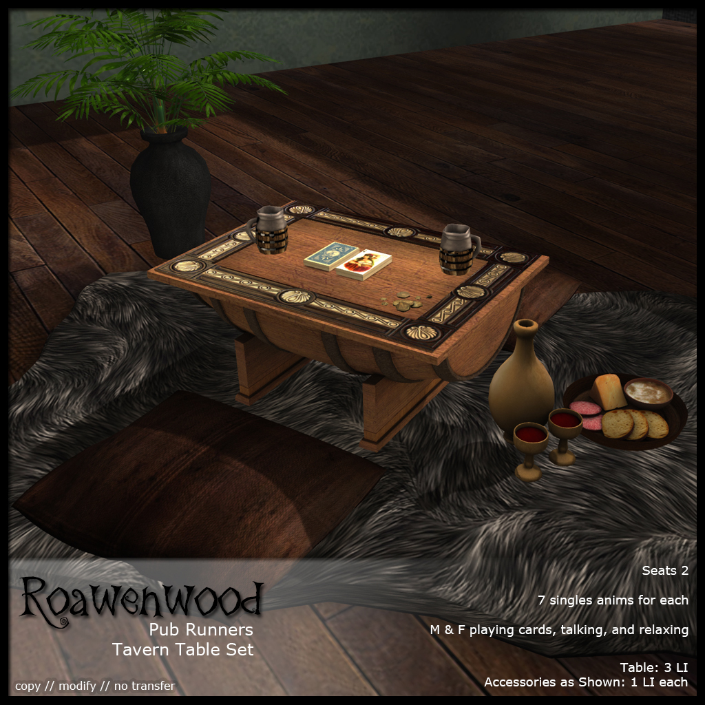 Roawenwood - Pub Runners Tavern Table Set