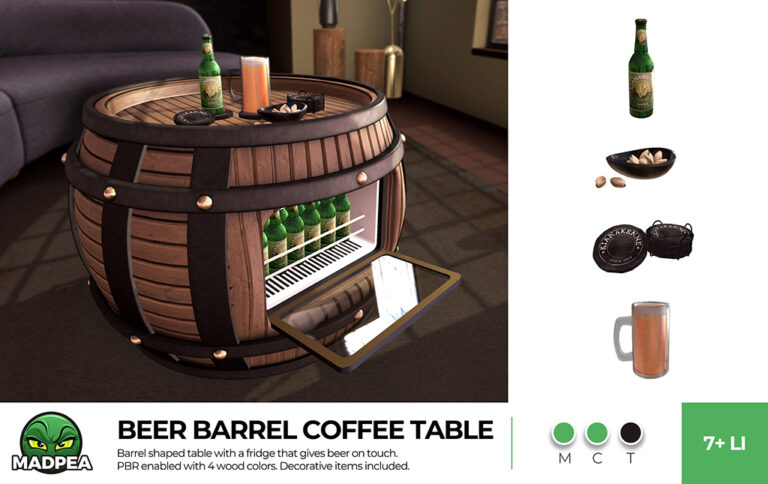 MadPea Beer Barrel Coffee Table 1024