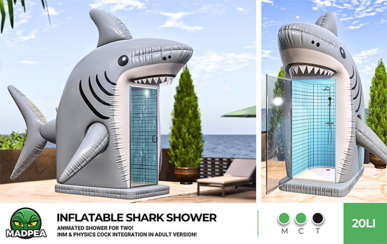 MadPea Inflatable Shark Shower website