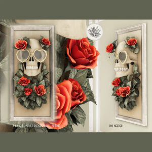 FINCA Skull Roses Wall Frame