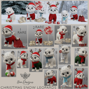 Bee Designs Christmas Snow Leopards Gacha Key