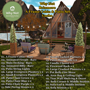 Why Not Brinmore A Frame Cabin & Patio Set Gacha