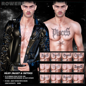 Rowers. Riley Jacket & Tattoos - GACHA ARCANA