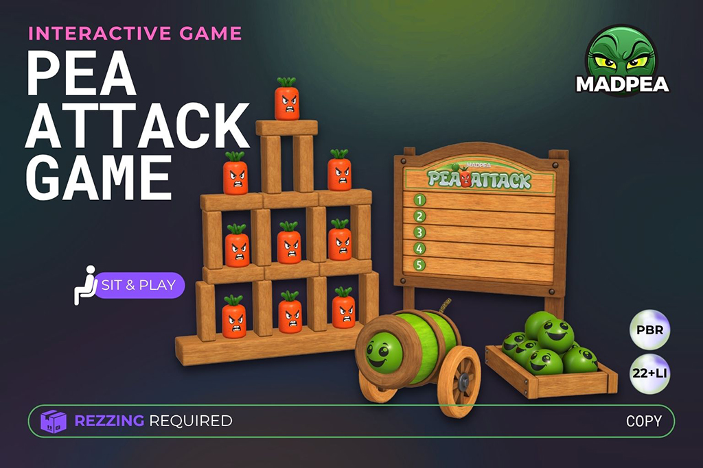 MadPea Pea Attack Game - In-World Ad