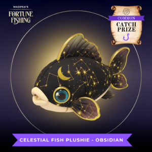 Common Prize Celestial Fish Plushie Obsidian