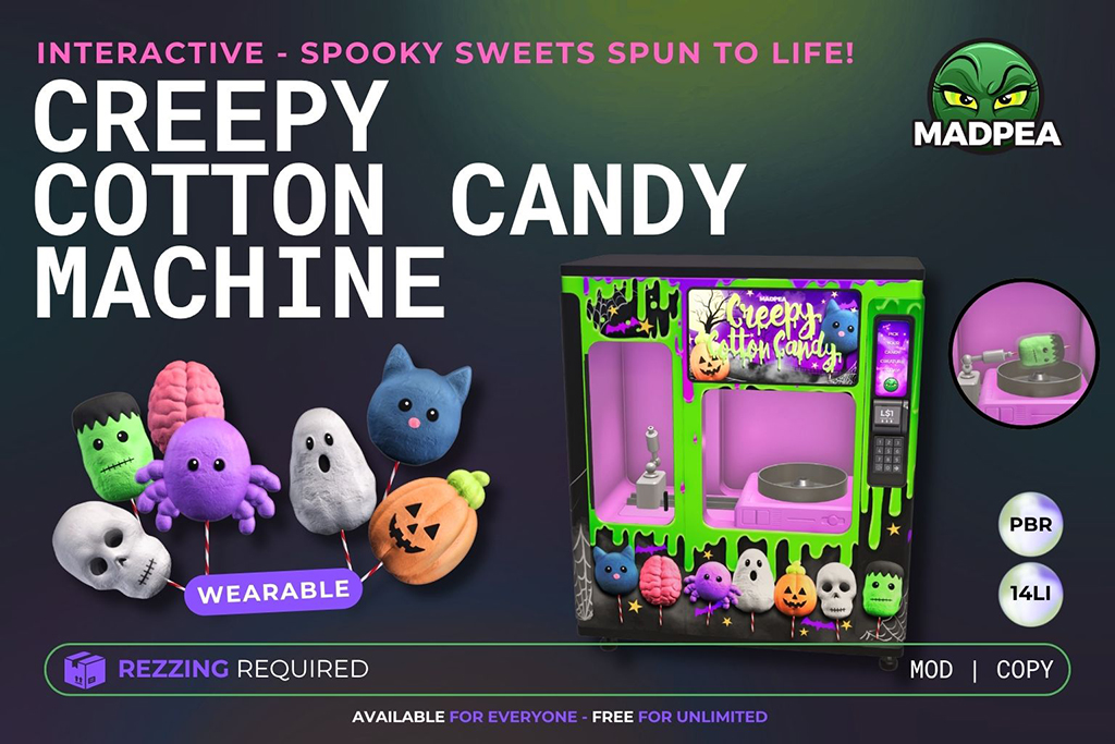 MadPea Creepy Cotton Candy Machine - In-World Ad