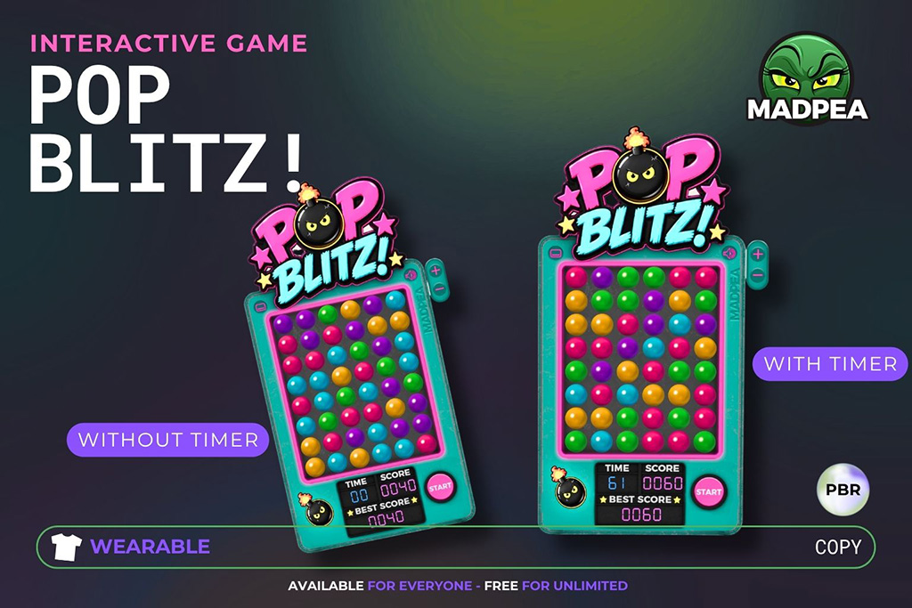 MadPea Pop Blitz! Wearable Version - In-World Ad